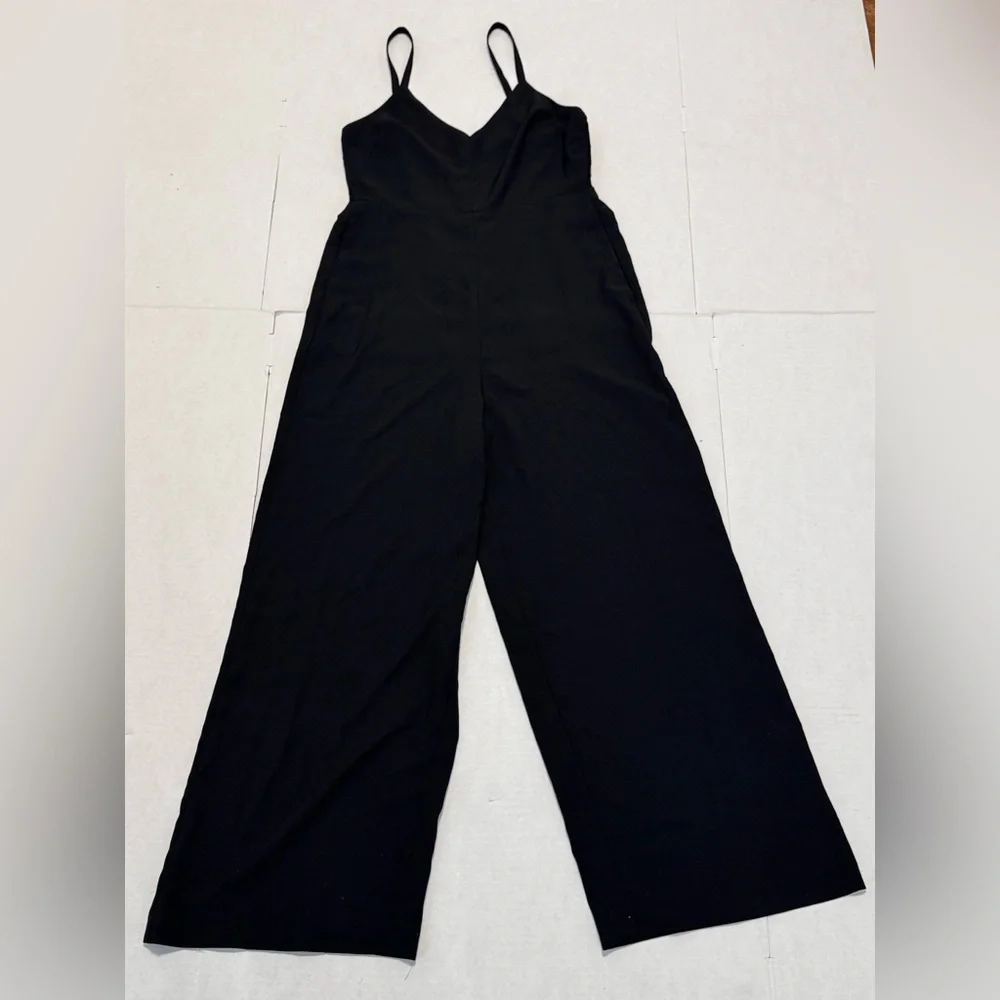 Madewell Thistle Cami Black Wide-Leg Jumpsuit with Spaghetti Straps Size 0